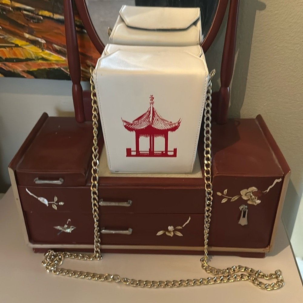 It’s Asian takeout purse ! Bought it in Los Angeles !